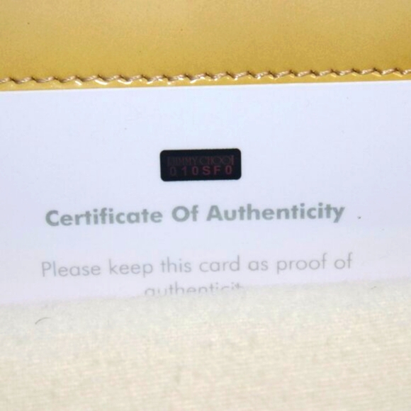 Jimmy Choo Patent Leather Clutch Bag Beige New - Picture 15 of 16